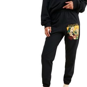 Boys Lie Don't Say It Darling Black Joggers Embroidered Cupid Sweatpants Small